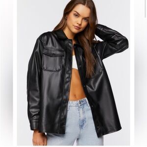 REVOLVE X BLANKNYC Starting over Shacket Vegan Leather in Suspicious Mind